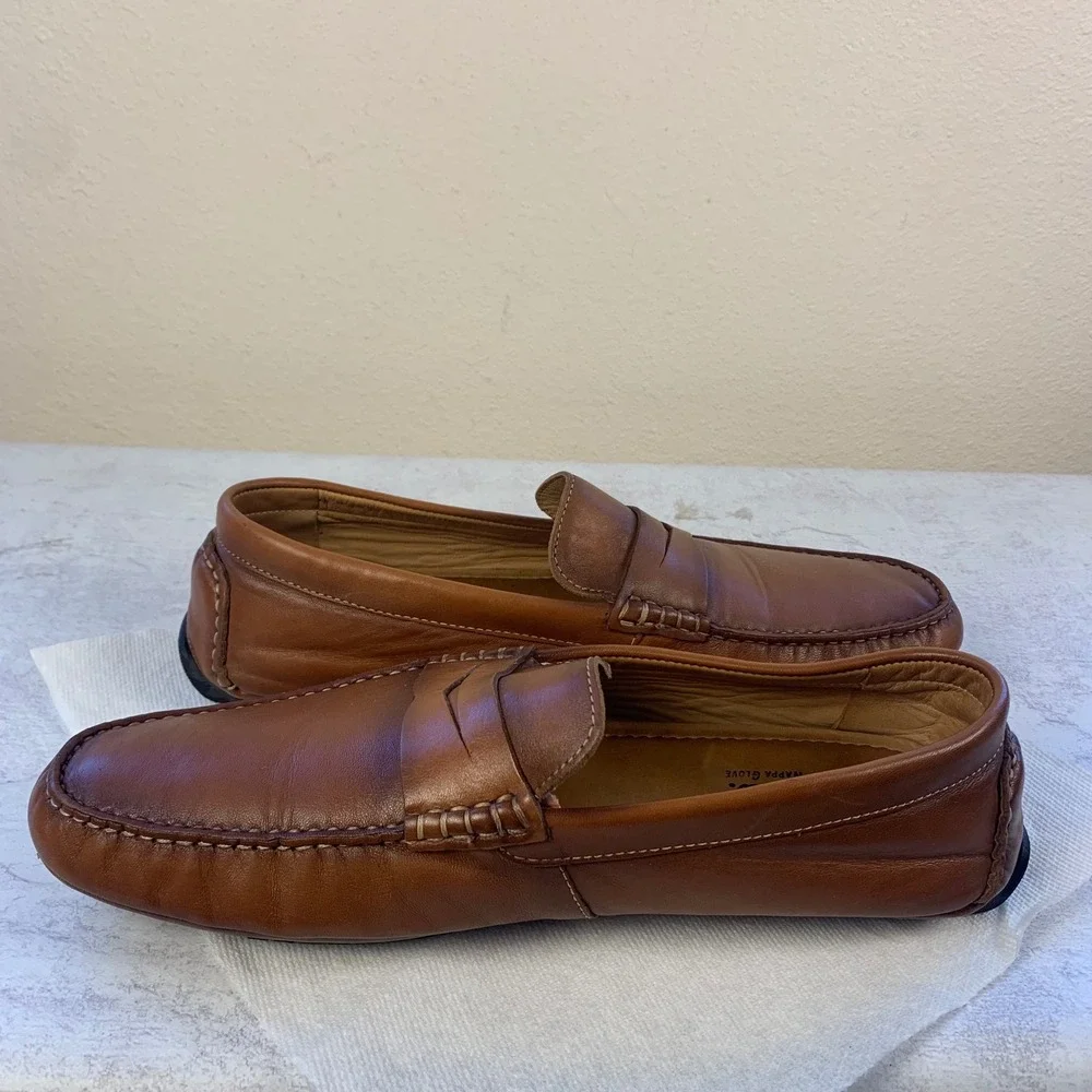 Flag Ltd. 10.5M Penny Loafer Driving Mocs Brown Leather Brazil 262FL0013